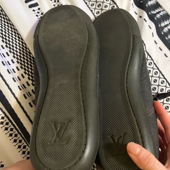 Louis Vuitton Black/Grey Damier Graphite Fabric And Leather Trim Zip Up High Top - Picture 6 of 9